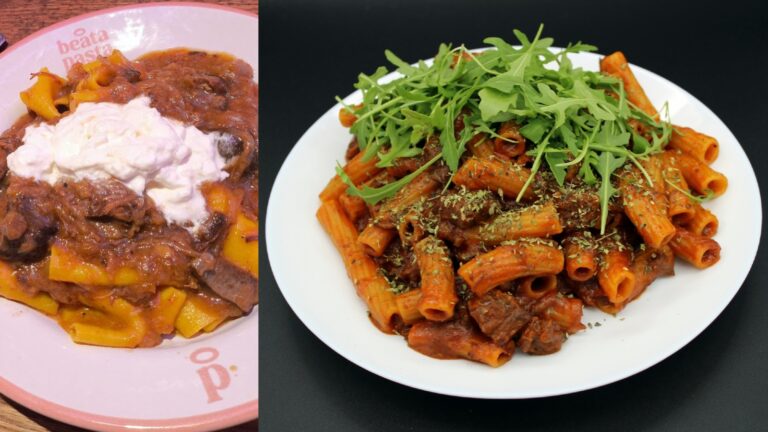 Descubriendo la Pasta «Call me mama» en Beata Pasta y aprovechamiento del estofado